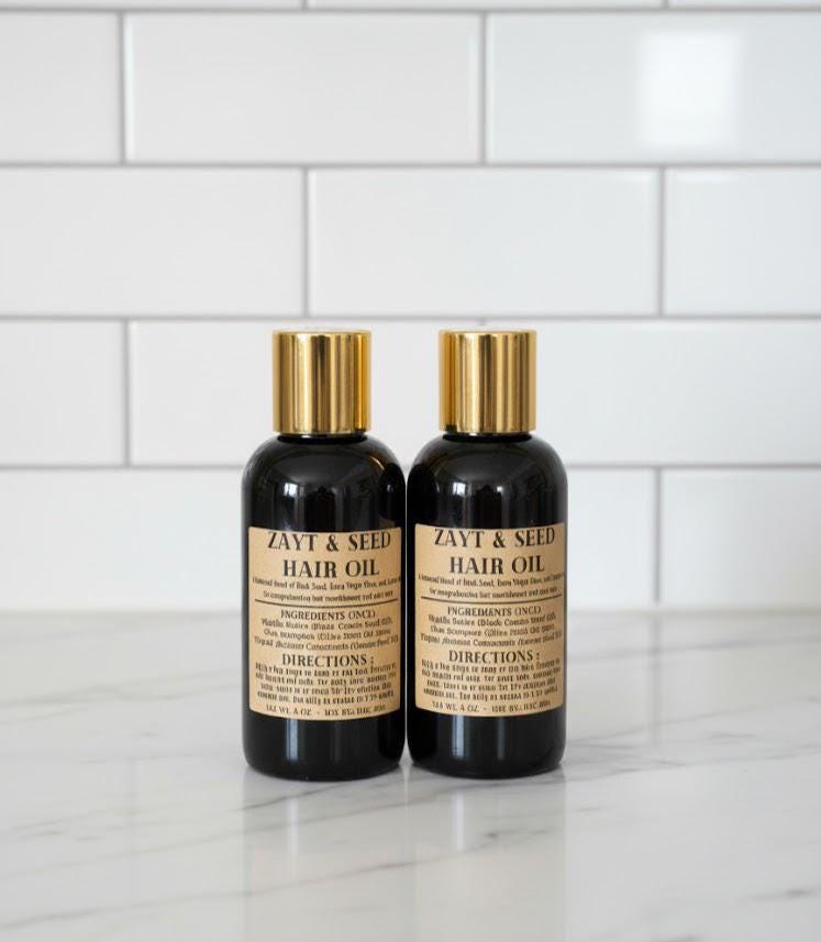 Small Hair Oil Duo| | Scalp & Shine Mini Set | Black Seed Oil