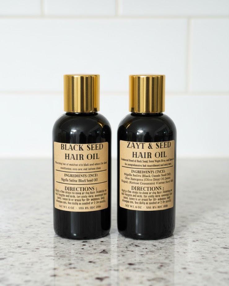 Small Hair Oil Duo| | Scalp & Shine Mini Set | Black Seed Oil