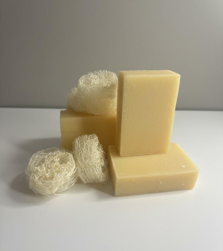 Egyptian Musk Soap Bar | Handmade Shea Butter Soap with Mini Loofah