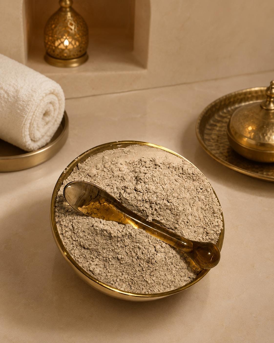 Moroccan Hammam Spa Kit | Black Soap, Rhassoul Clay, Rose Water, Oud Oil, Kessa